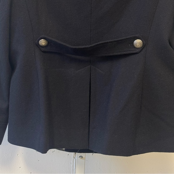 Brooks Brothers Petite Wool Blend Double Breasted Pea Coat Jacket Navy 10P - Picture 7 of 15